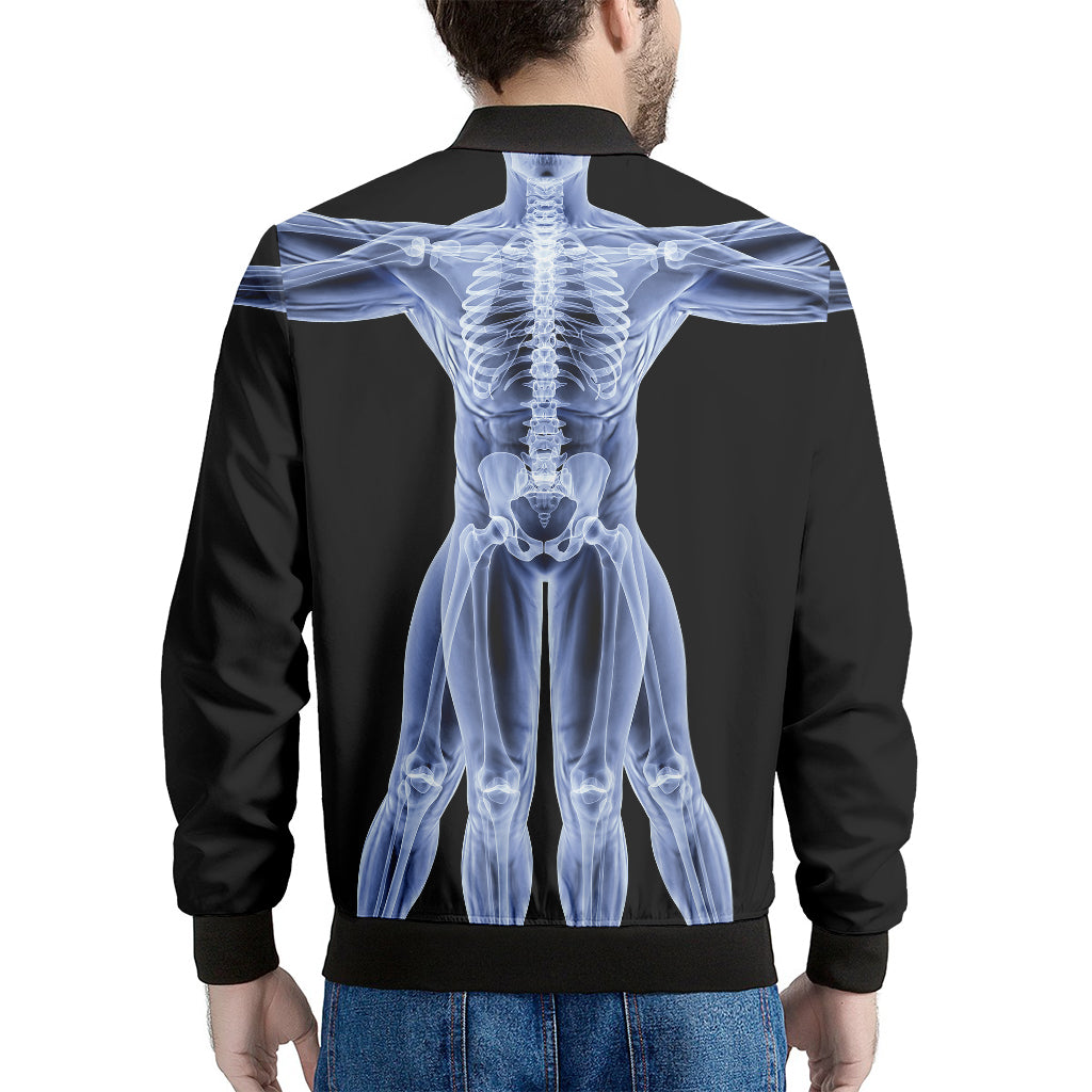 Vitruvian Man X-Ray Print Men's Bomber Jacket
