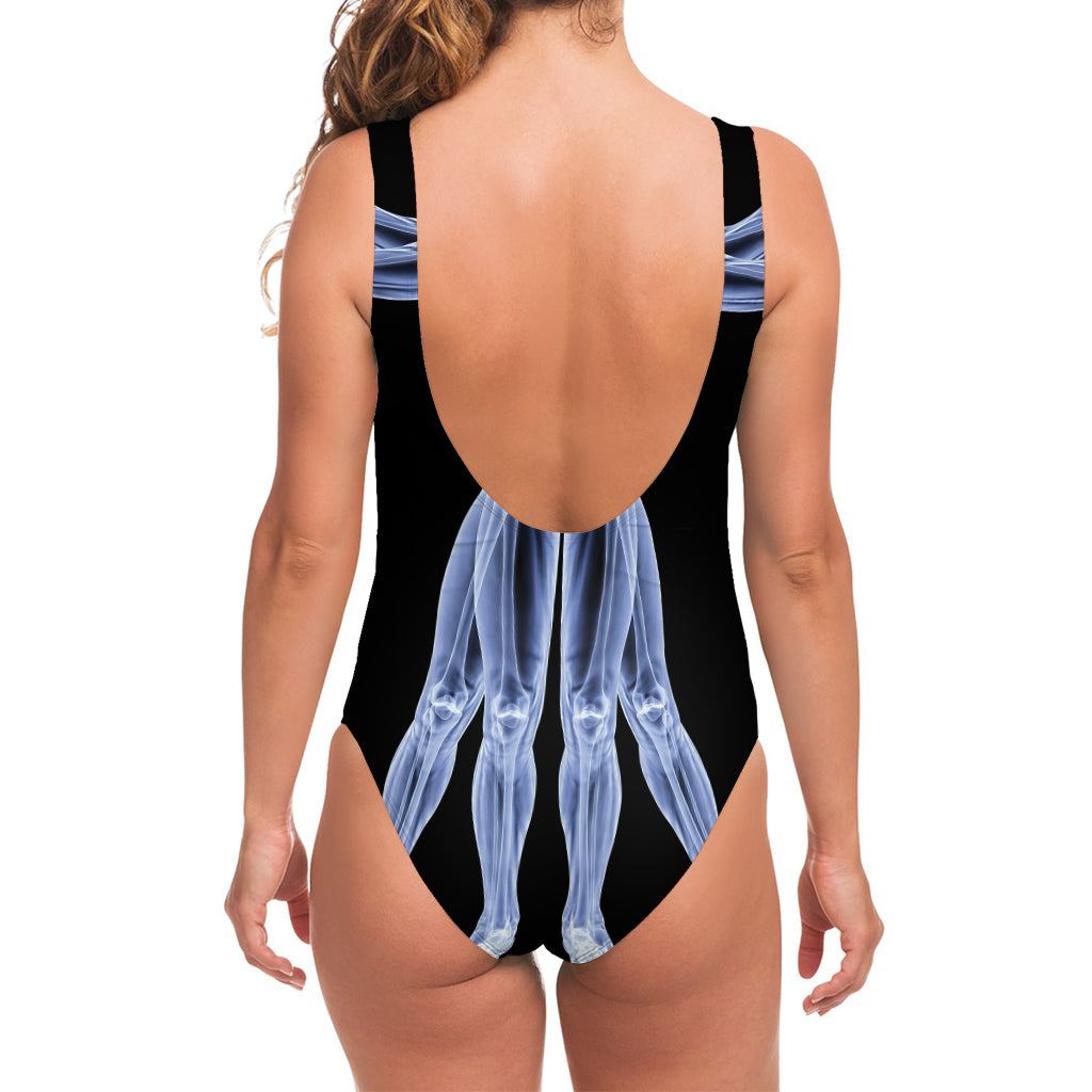 Vitruvian Man X-Ray Print One Piece Swimsuit