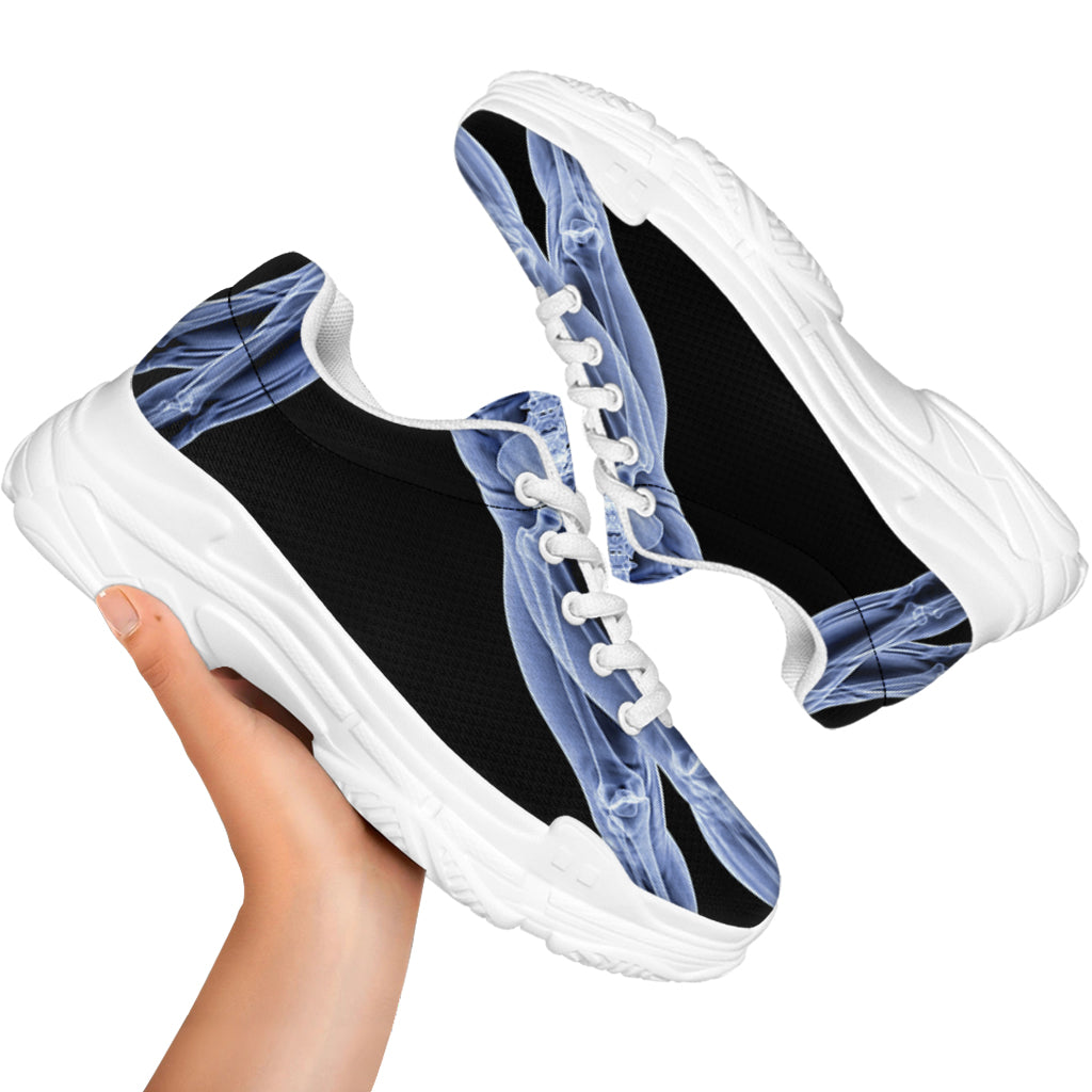 Vitruvian Man X-Ray Print White Chunky Shoes