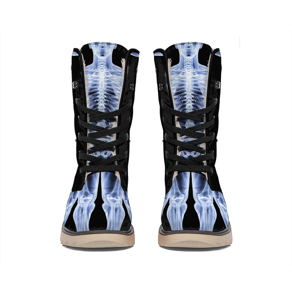 Vitruvian Man X-Ray Print Winter Boots