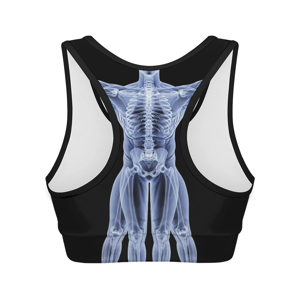 Vitruvian Man X-Ray Print Women's Sports Bra