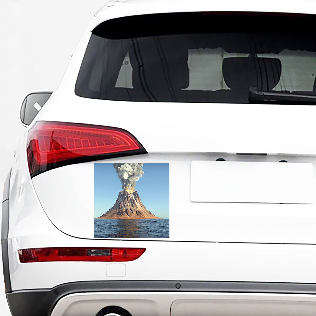 Volcanic Mountain Print Car Sticker