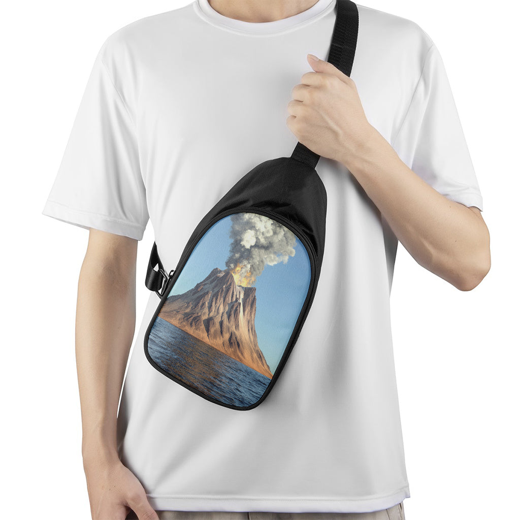 Volcanic Mountain Print Chest Bag
