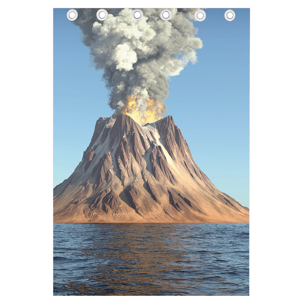 Volcanic Mountain Print Curtain