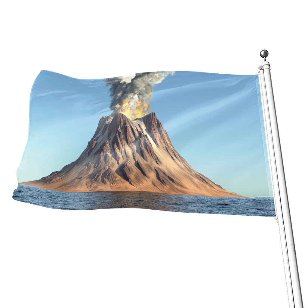 Volcanic Mountain Print Flag