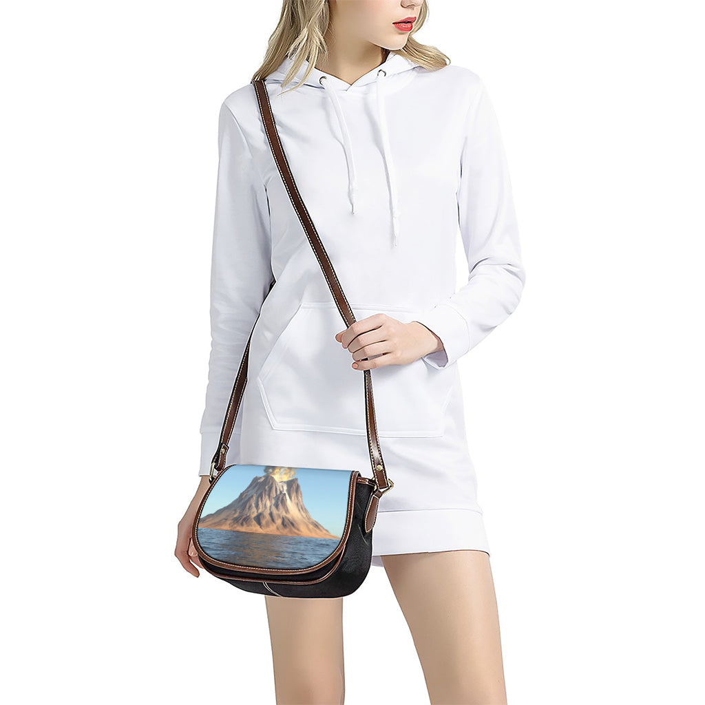 Volcanic Mountain Print Saddle Bag
