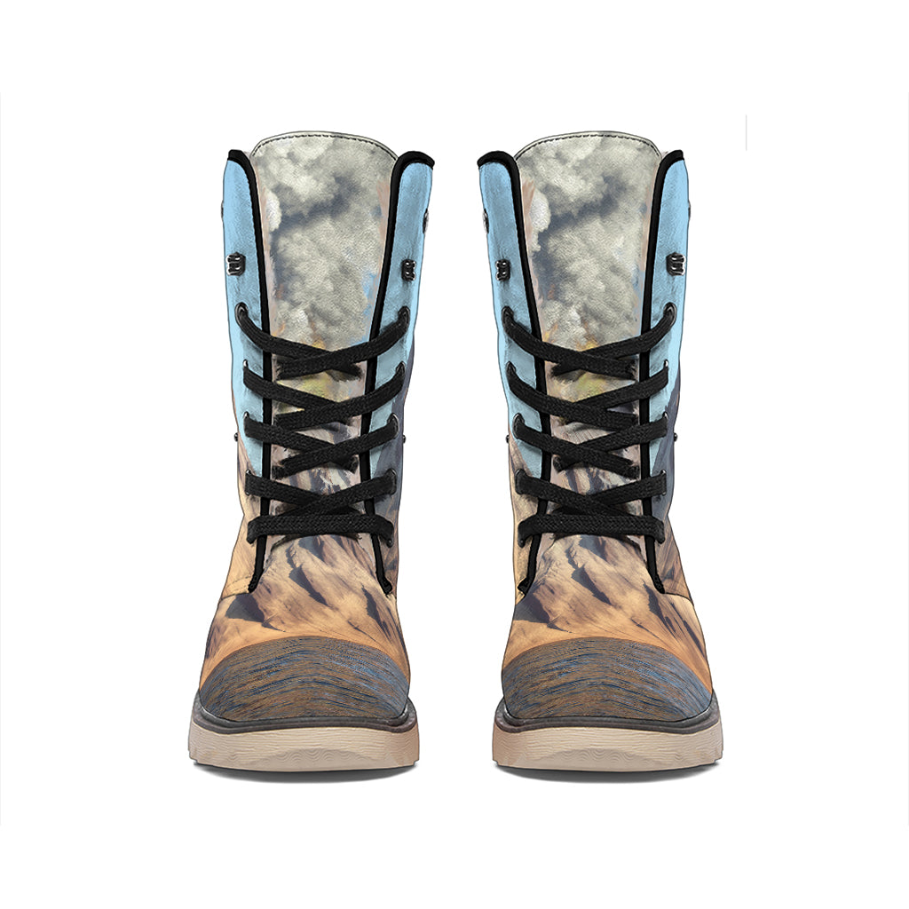 Volcanic Mountain Print Winter Boots