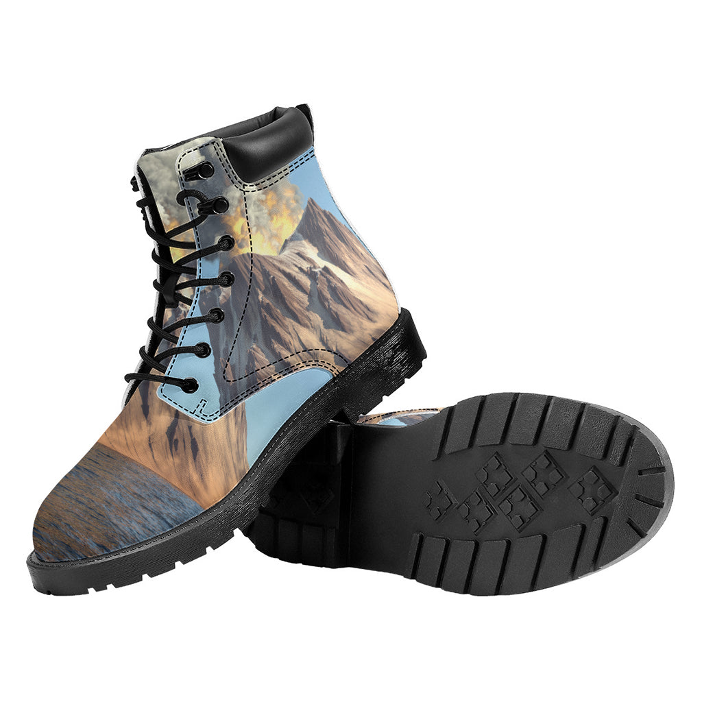 Volcanic Mountain Print Work Boots