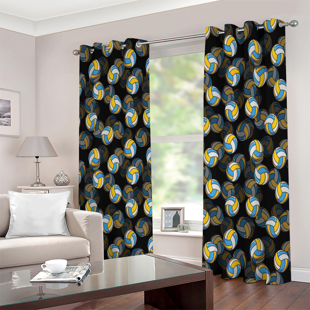 Volleyball Pattern Print Extra Wide Grommet Curtains