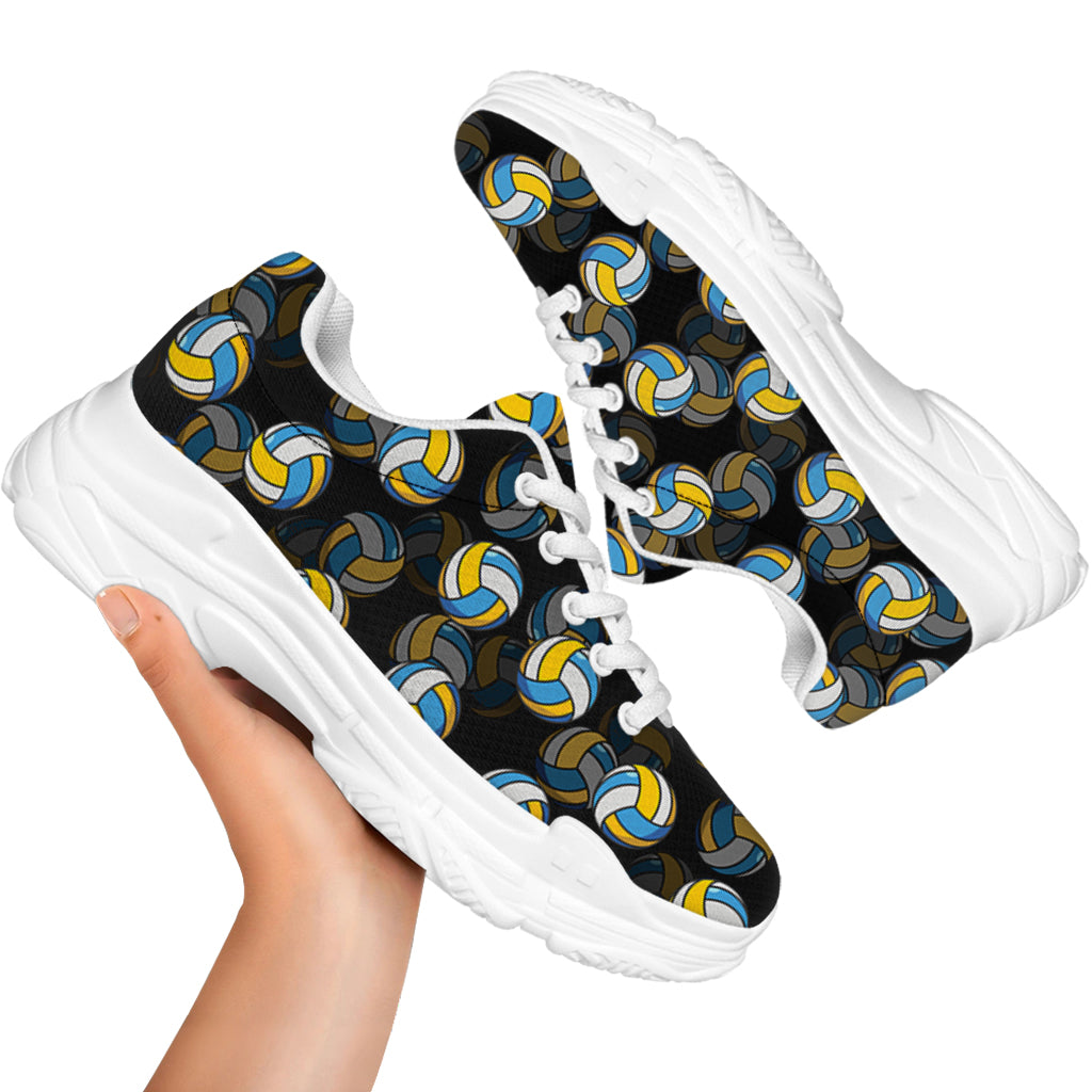 Volleyball Pattern Print White Chunky Shoes