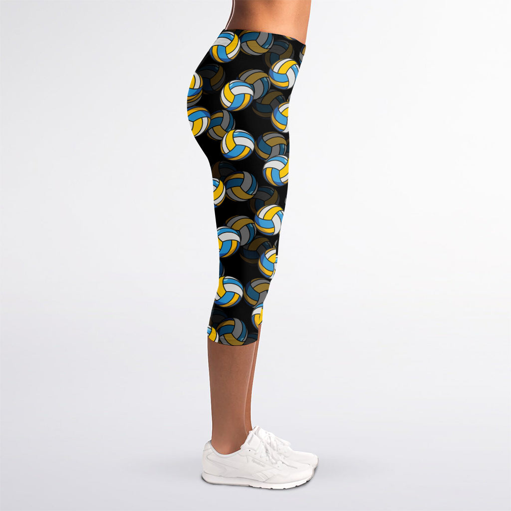 Volleyball Pattern Print Women's Capri Leggings