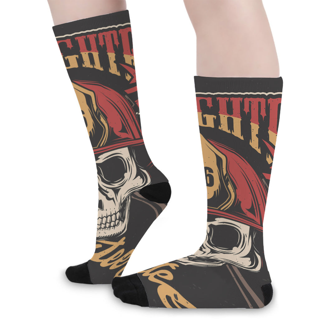 Volunteer Firefighter Print Long Socks
