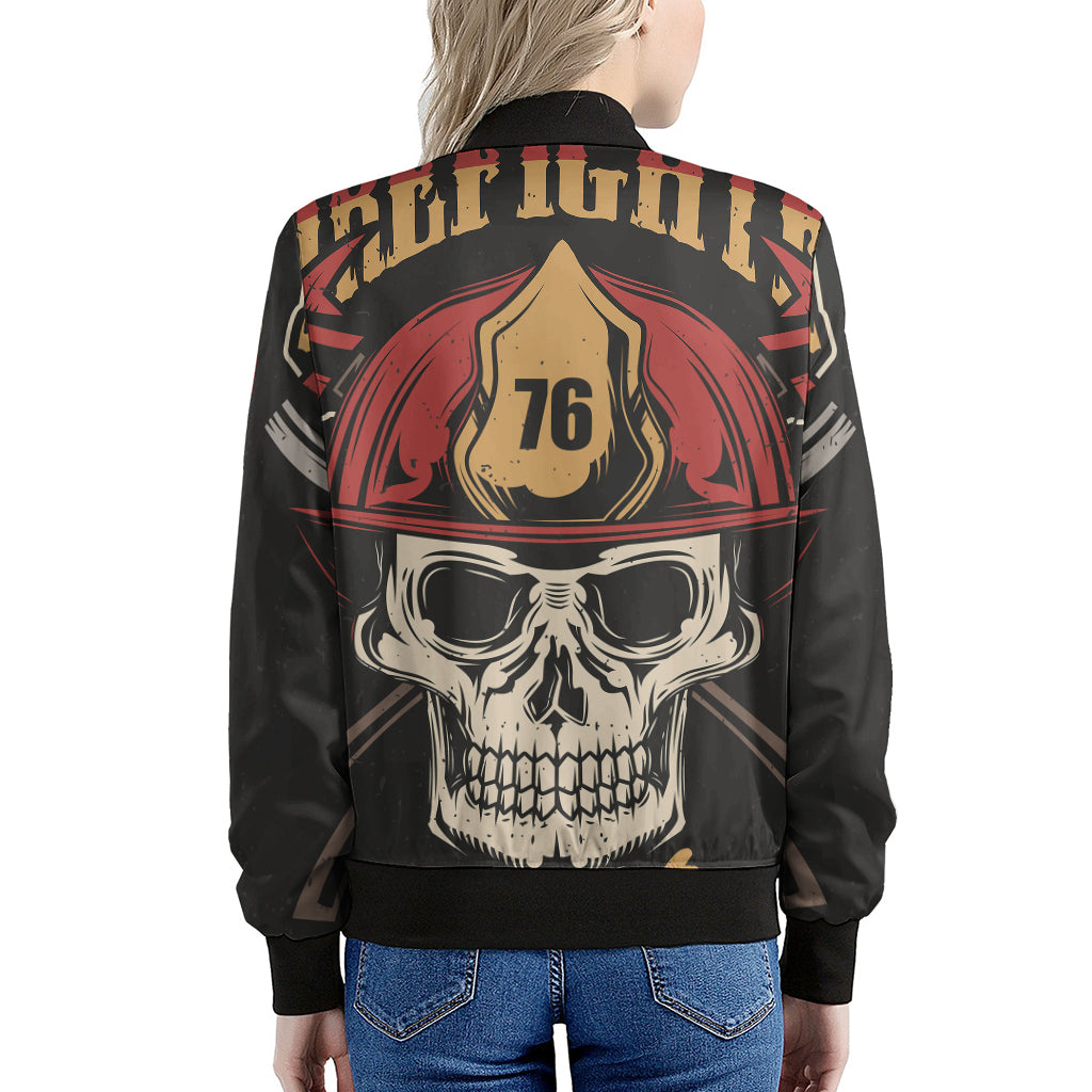 Volunteer Firefighter Print Women's Bomber Jacket