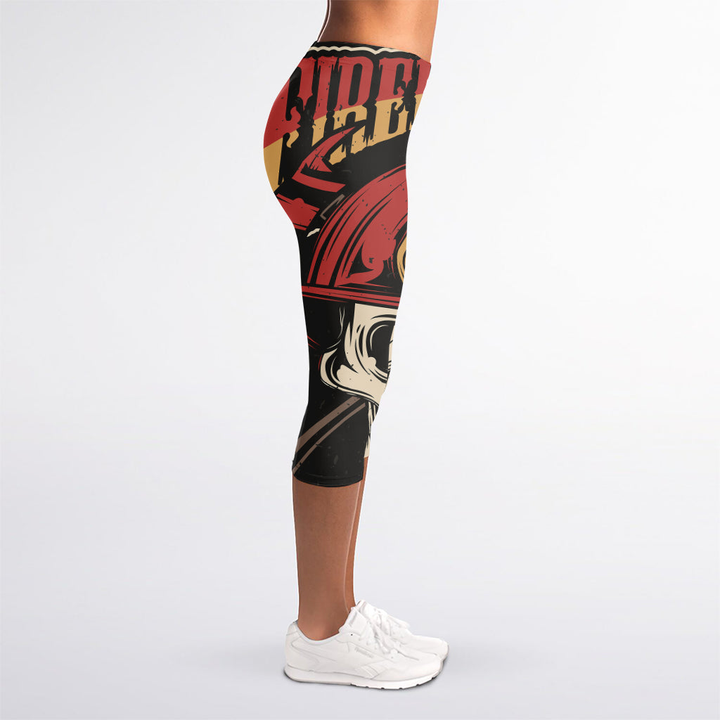 Volunteer Firefighter Print Women's Capri Leggings