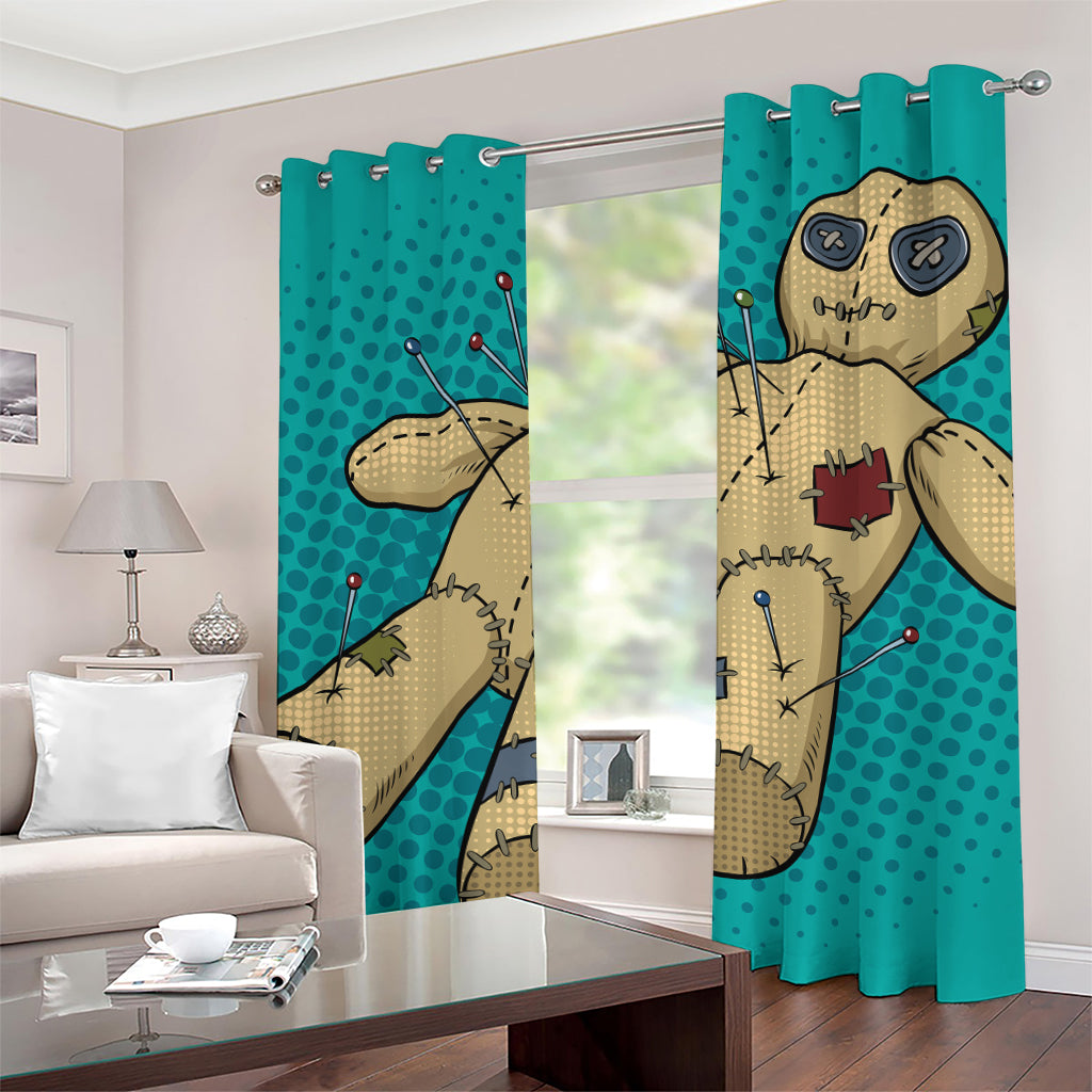 Voodoo Doll Print Grommet Curtains