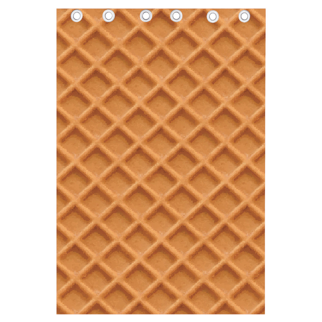 Waffle Pattern Print Curtain