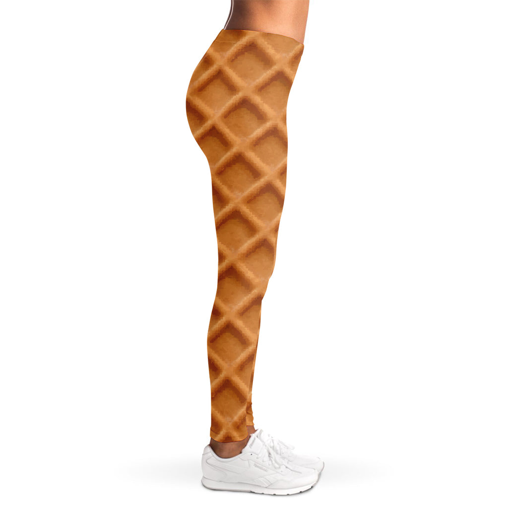 Waffle Pattern Print Women's Leggings