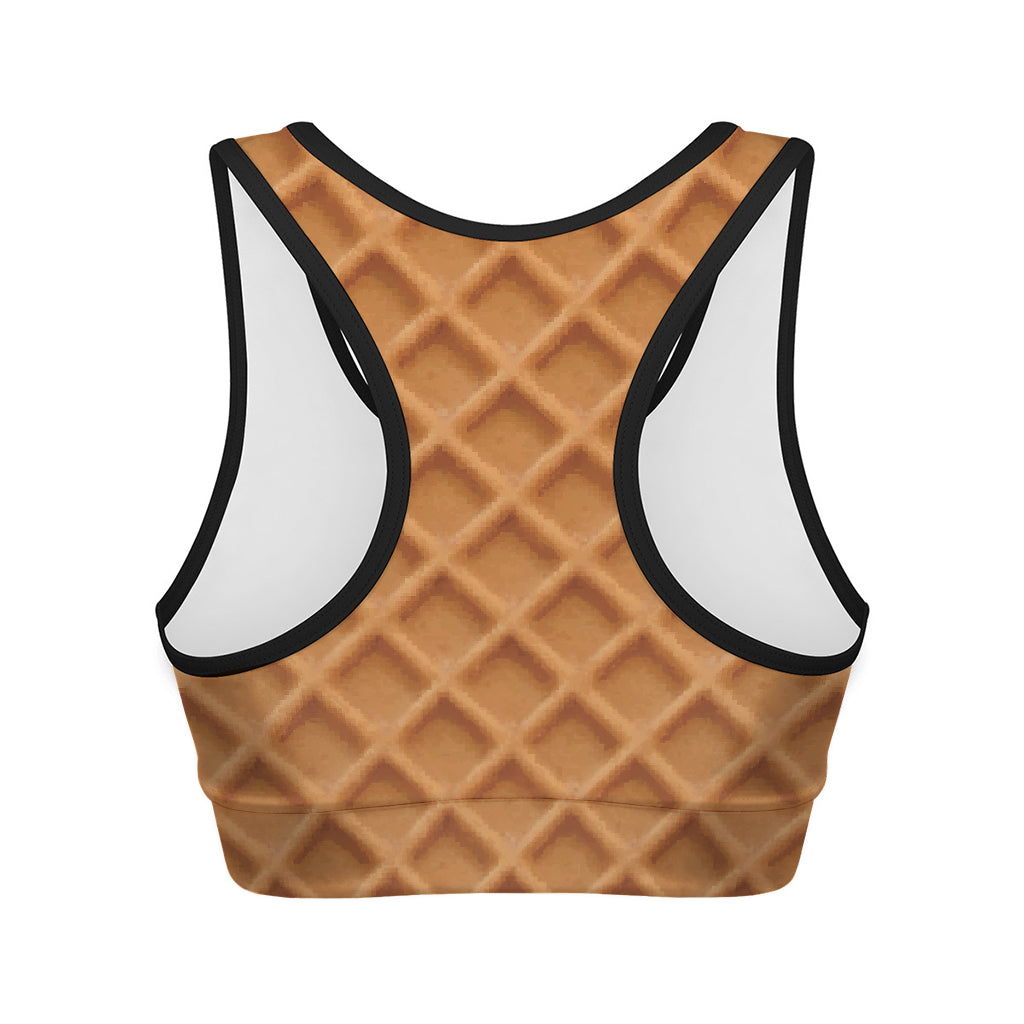 Waffle Pattern Print Women's Sports Bra