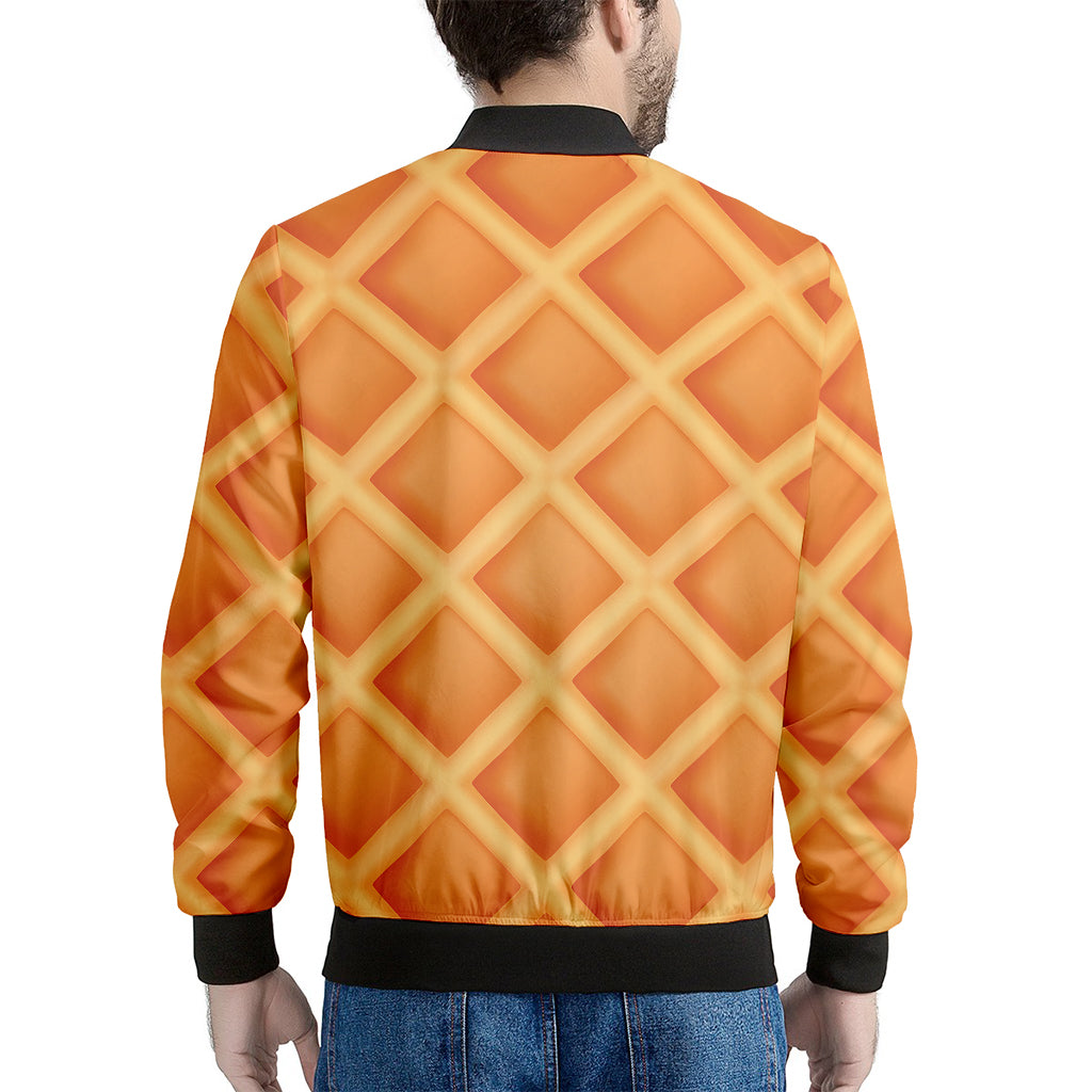 Waffle Print Men's Bomber Jacket