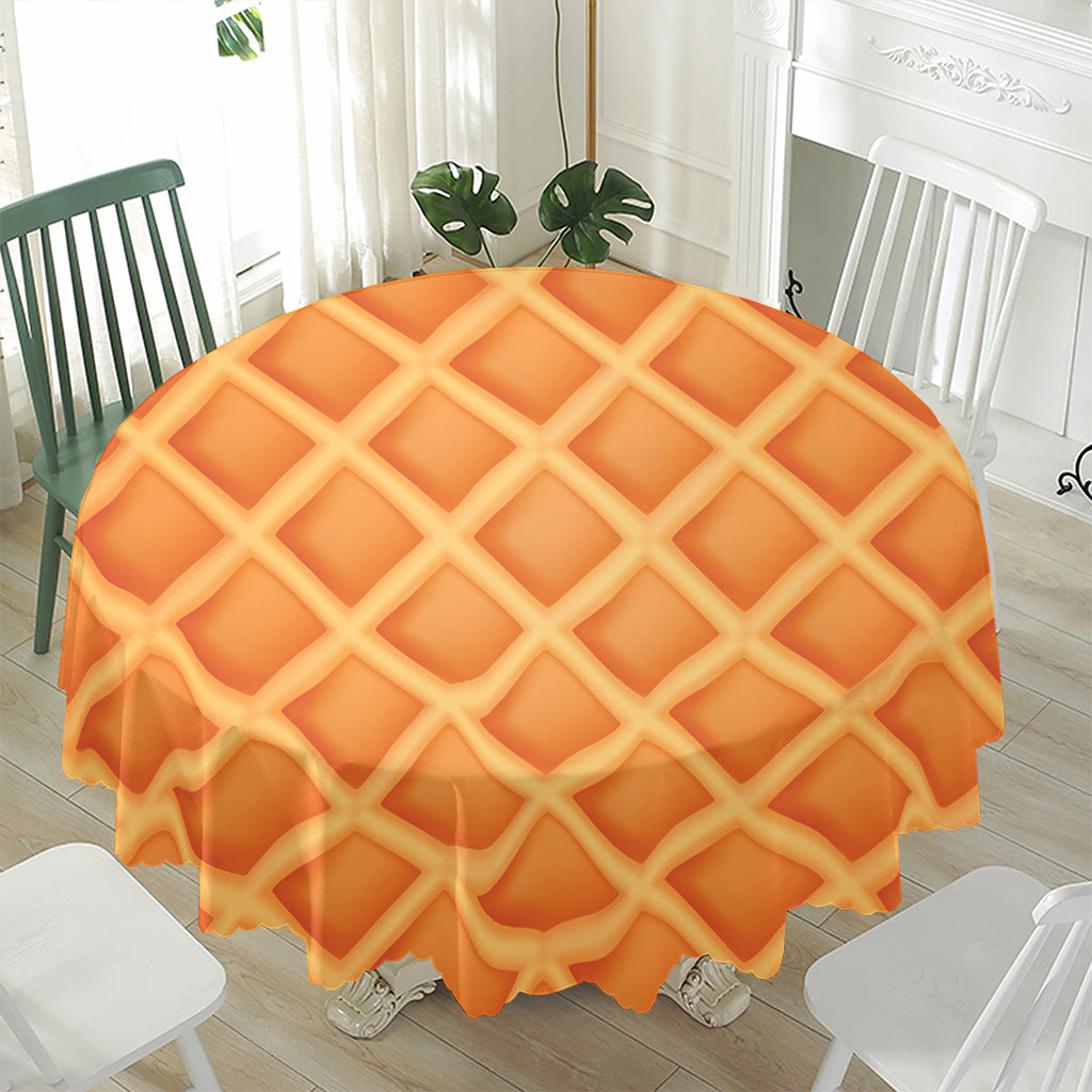 Waffle Print Waterproof Round Tablecloth