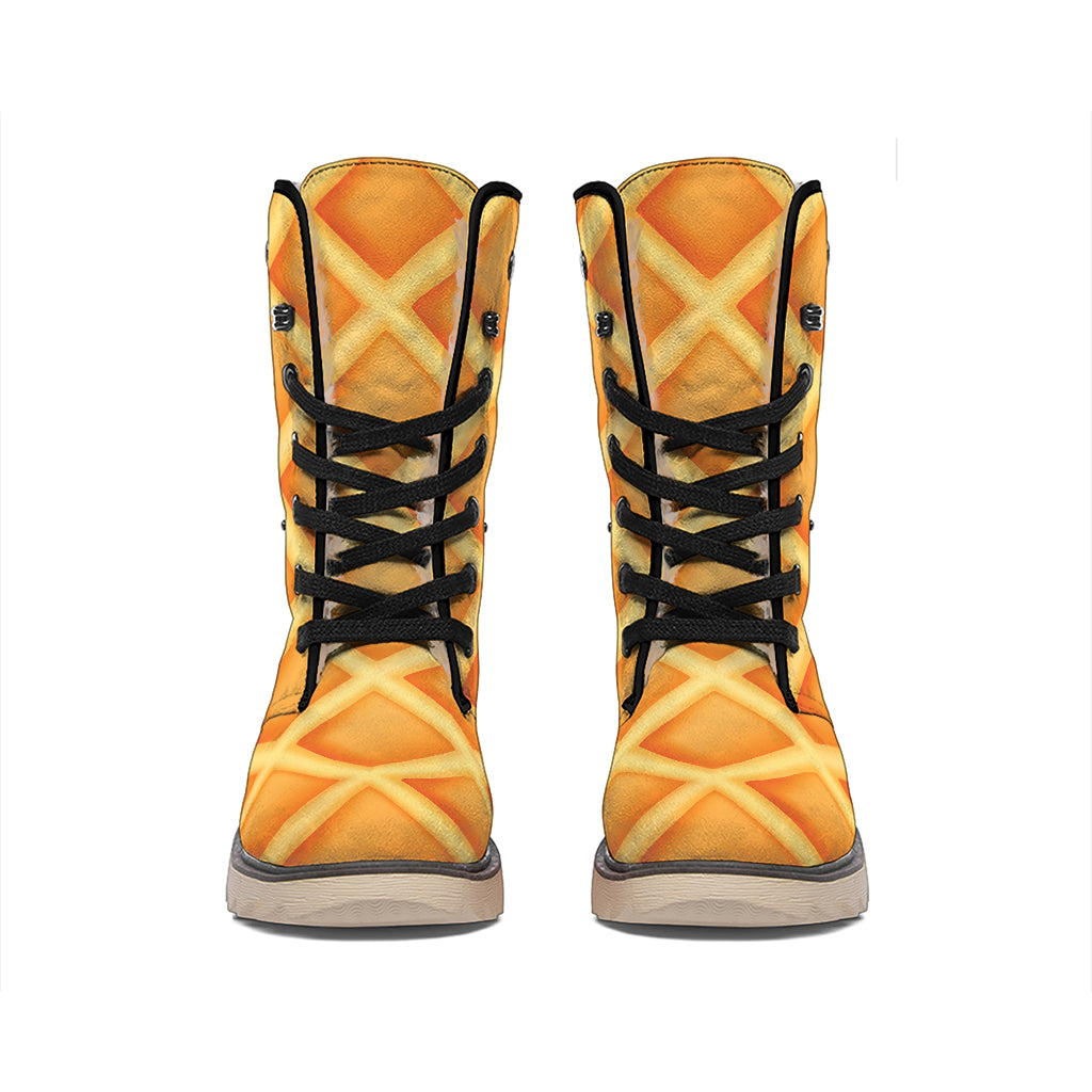 Waffle Print Winter Boots