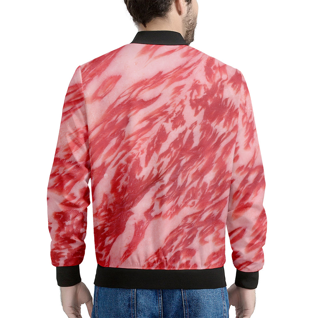 Wagyu Beef Meat Print Men's Bomber Jacket
