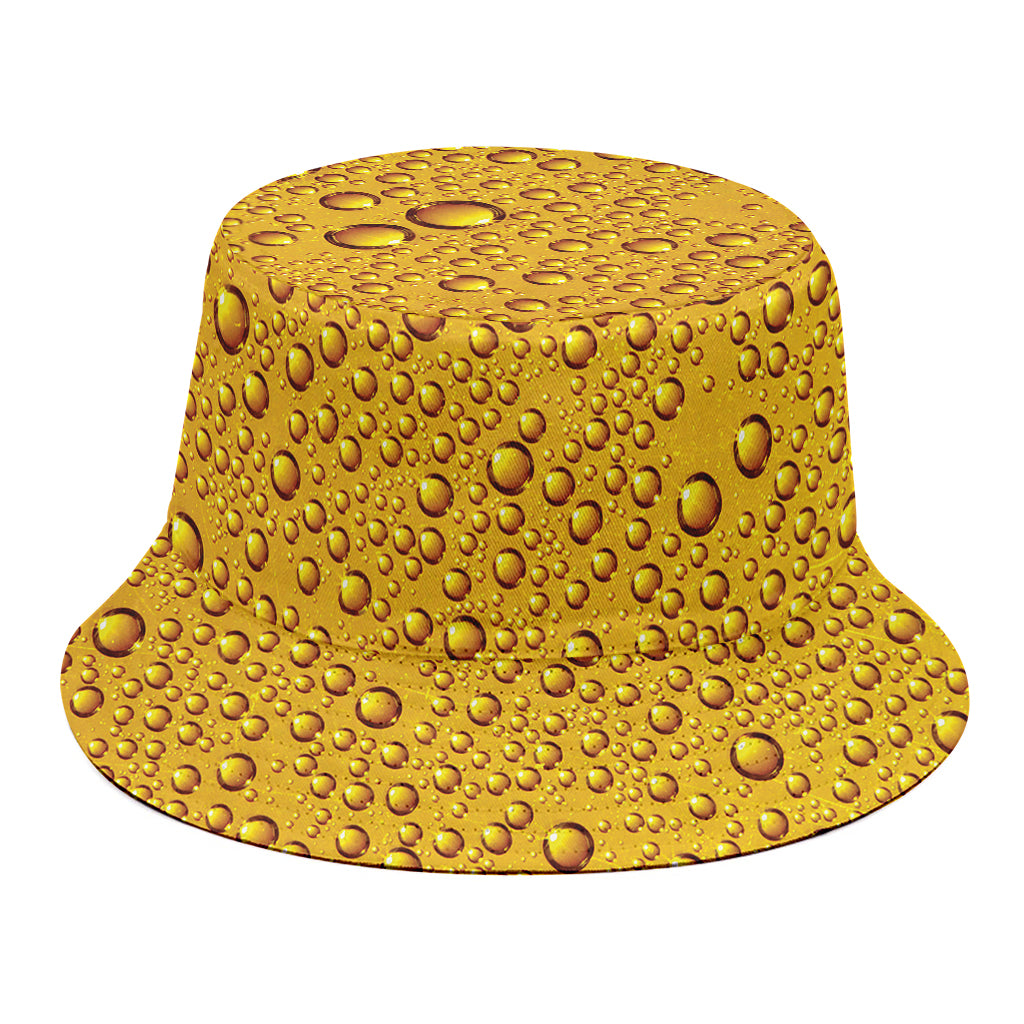 Water Drops On Beer Print Bucket Hat