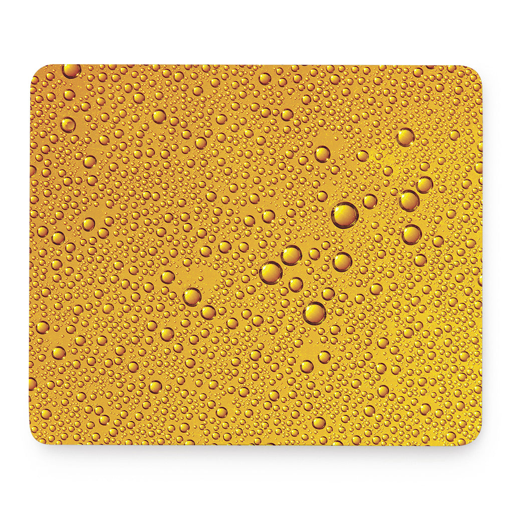 Water Drops On Beer Print Mouse Pad
