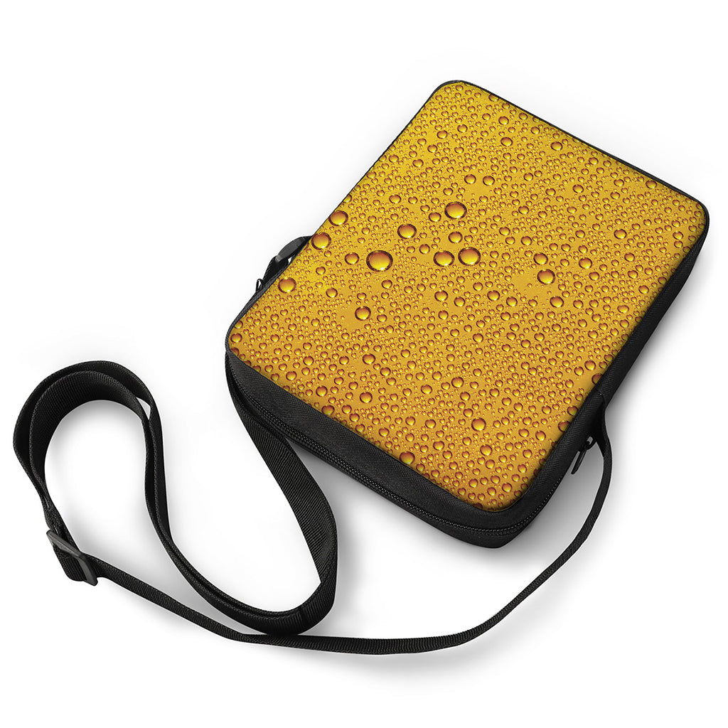 Water Drops On Beer Print Rectangular Crossbody Bag
