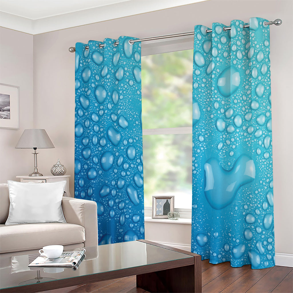 Water Drops Print Extra Wide Grommet Curtains