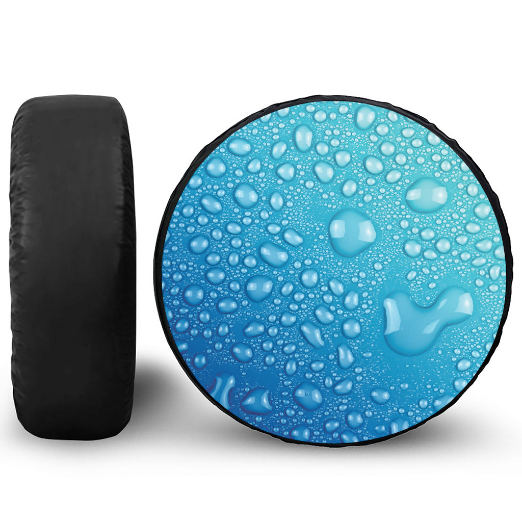 Water Drops Print Leather Spare Tire Cover