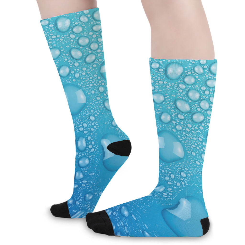Water Drops Print Long Socks