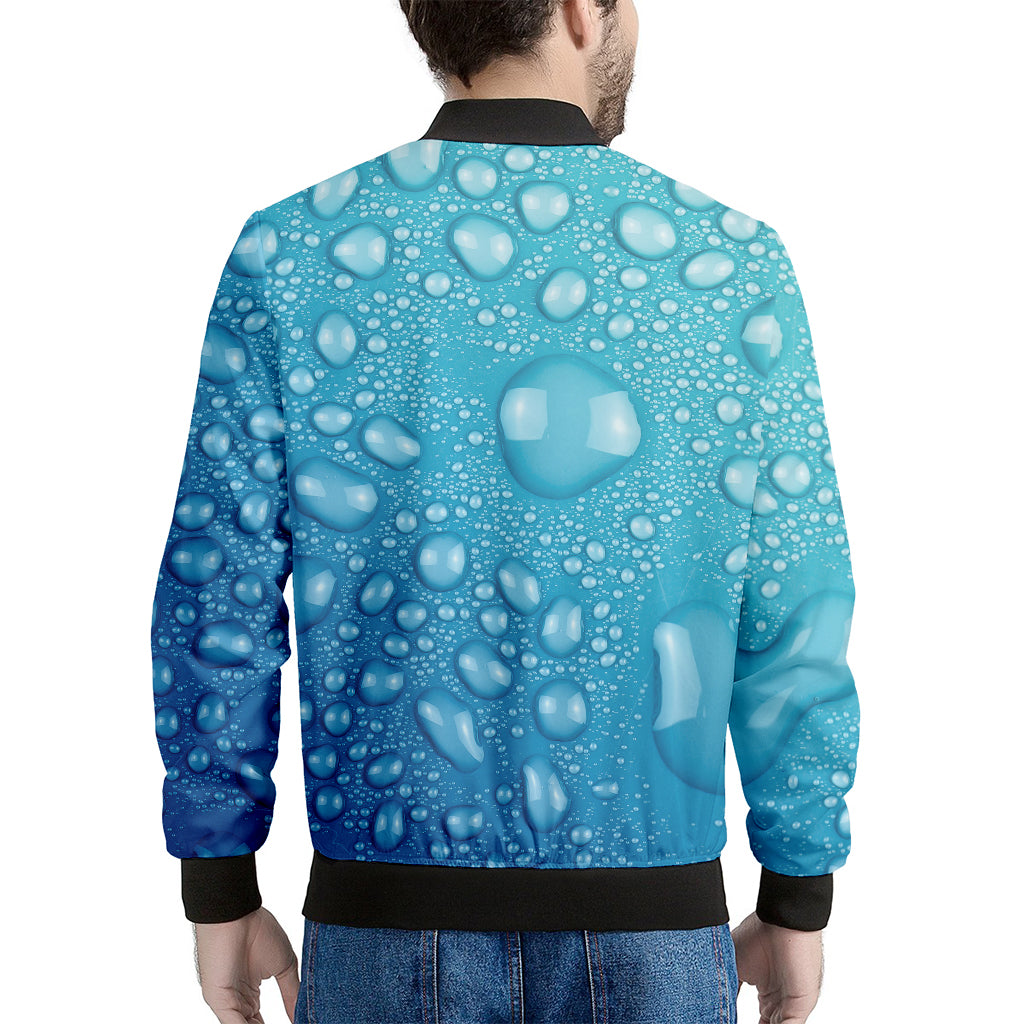 Water Drops Print Men's Bomber Jacket
