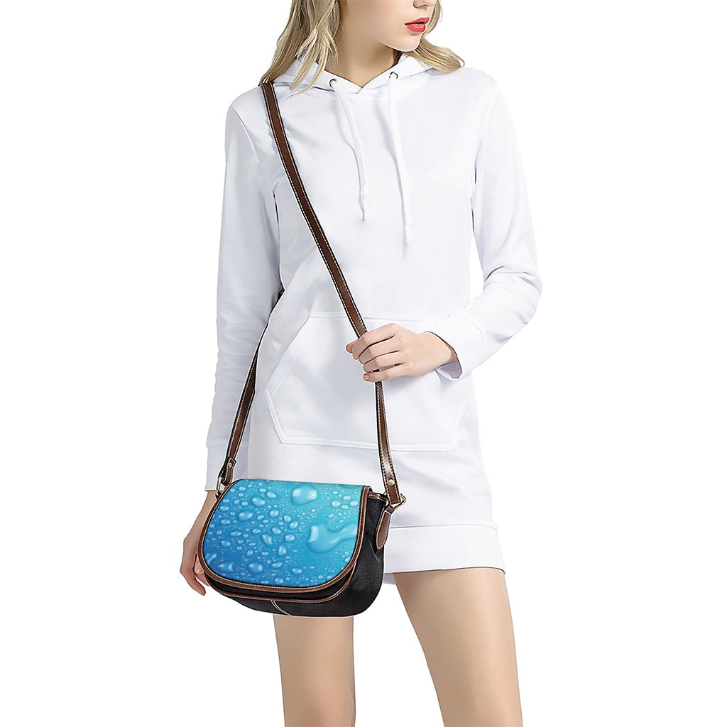 Water Drops Print Saddle Bag