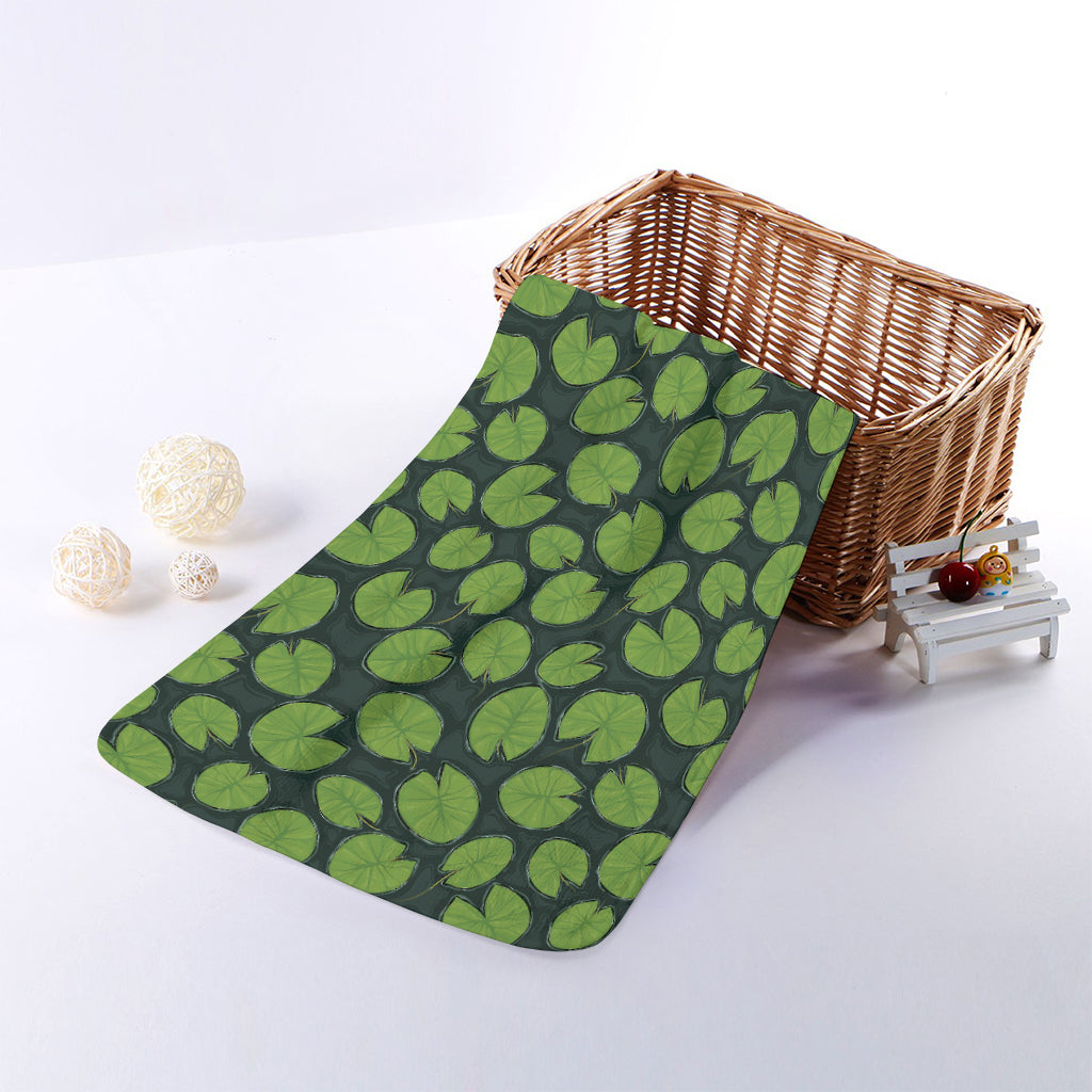 Water Lily Pads Pattern Print Towel
