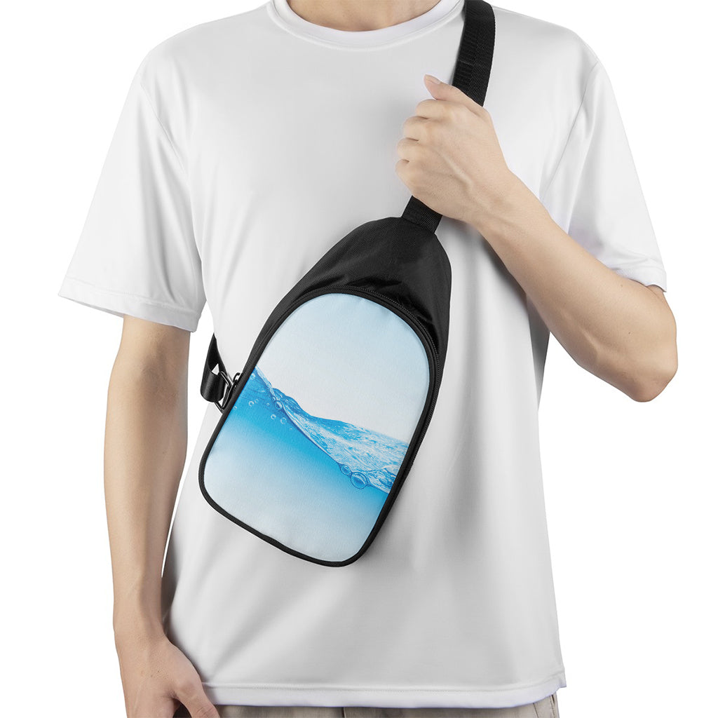 Water Wave Print Chest Bag