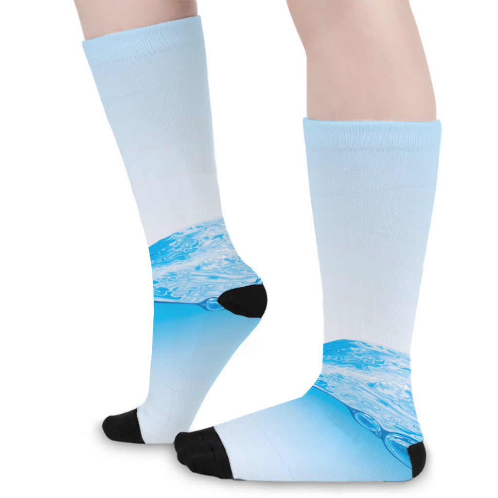 Water Wave Print Long Socks