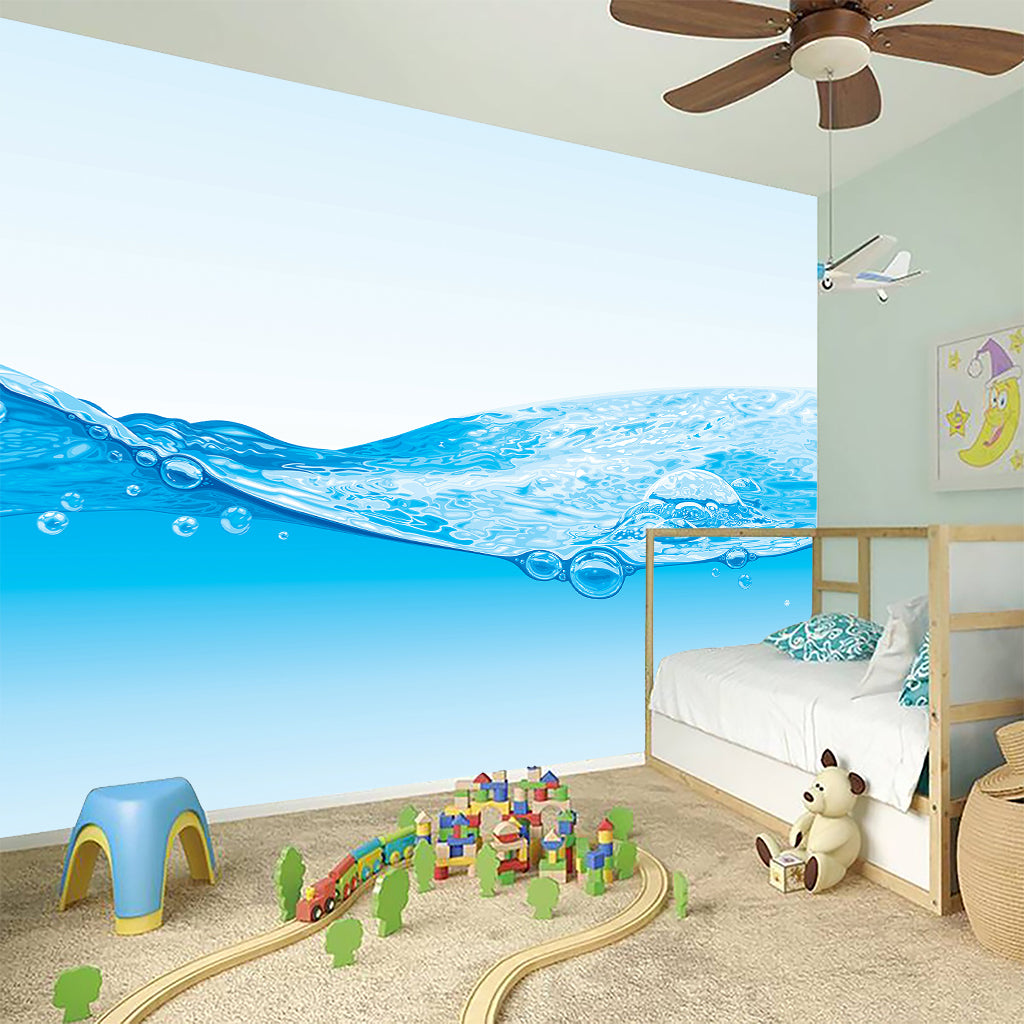 Water Wave Print Wall Sticker