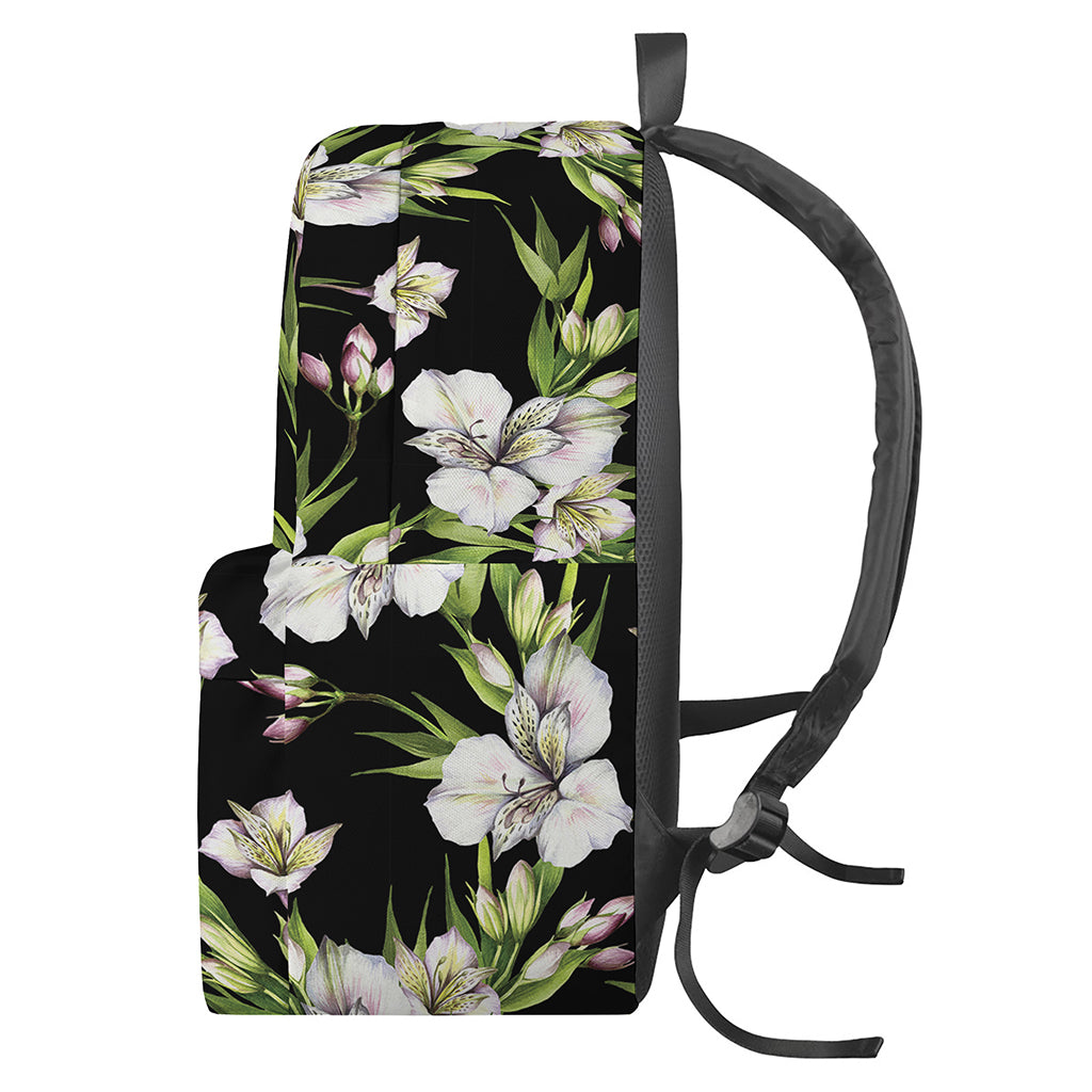 Watercolor Alstroemeria Pattern Print Backpack