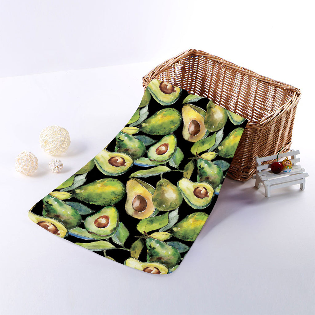 Watercolor Avocado Print Towel