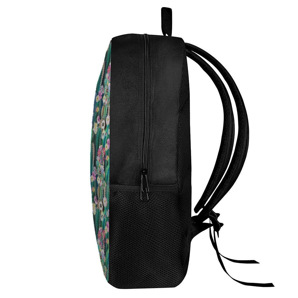 Watercolor Blooming Cactus Print 17 Inch Backpack