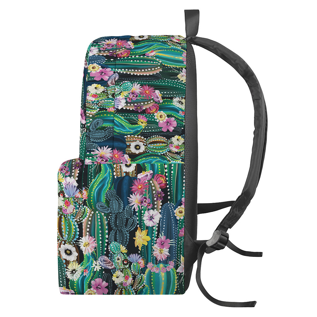 Watercolor Blooming Cactus Print Backpack