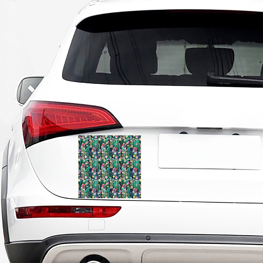 Watercolor Blooming Cactus Print Car Sticker