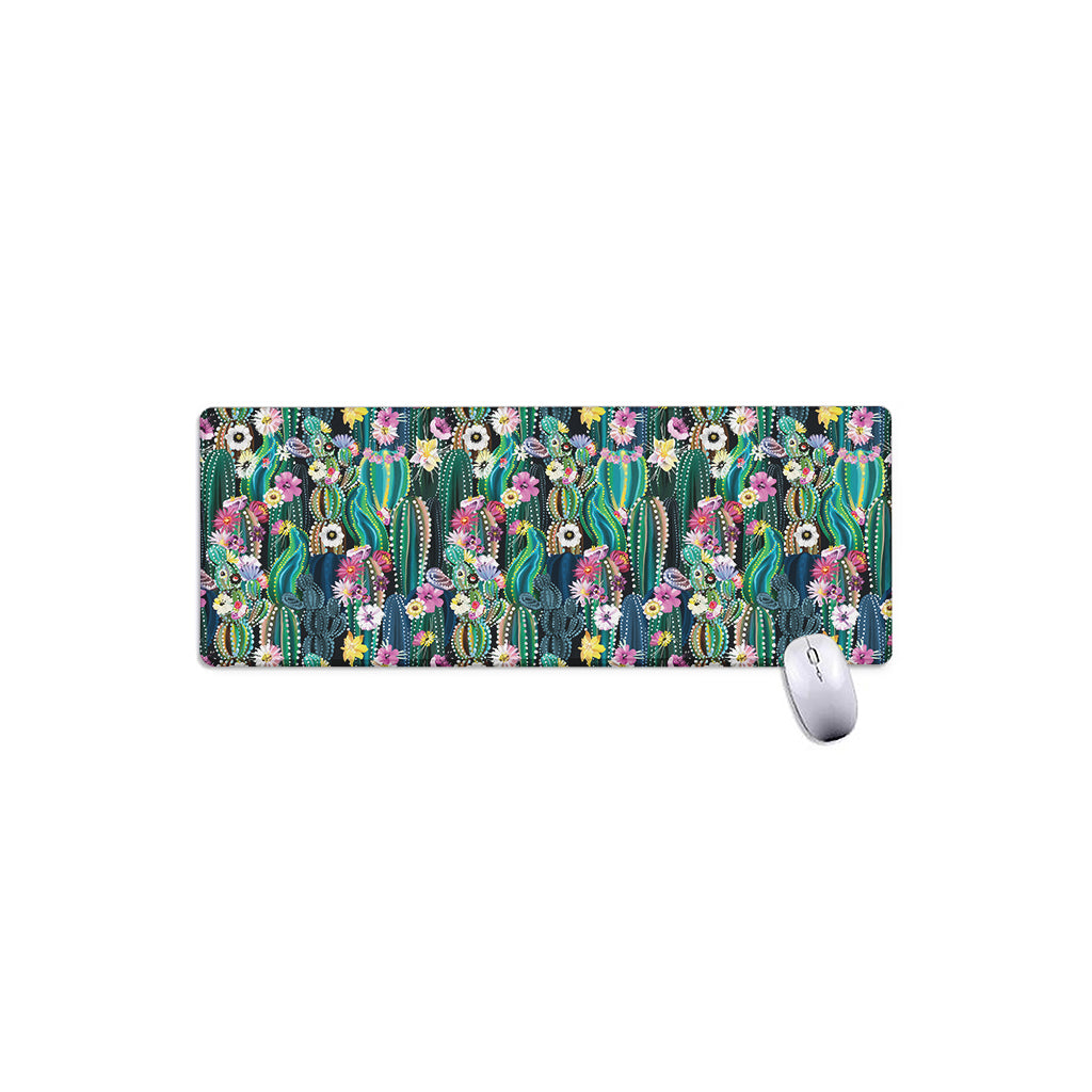 Watercolor Blooming Cactus Print Extended Mouse Pad