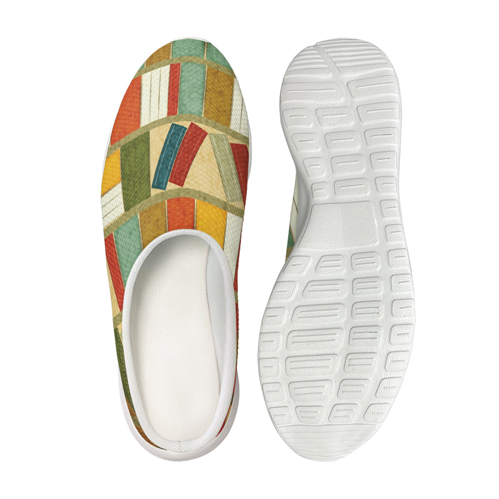 Watercolor Bookshelf Pattern Print Mesh Casual Shoes