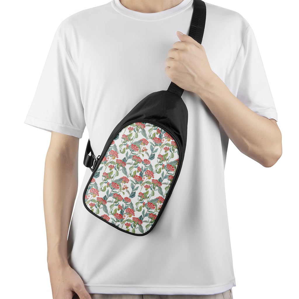 Watercolor Bouvardia Print Chest Bag