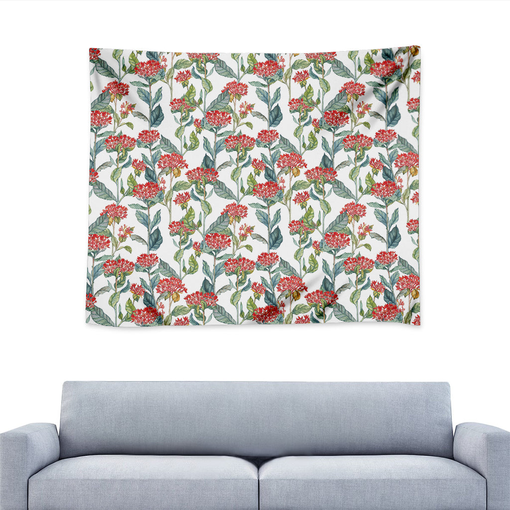 Watercolor Bouvardia Print Tapestry