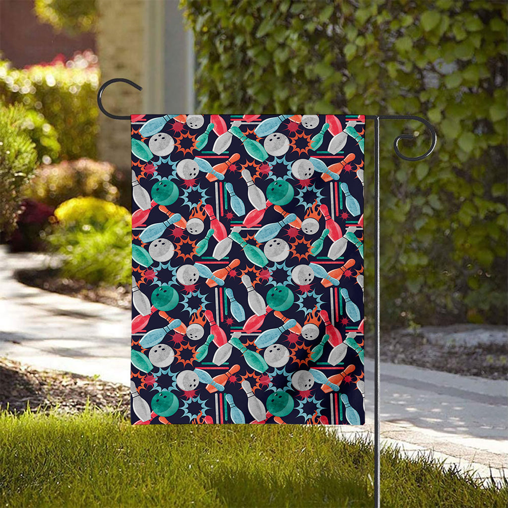 Watercolor Bowling Theme Pattern Print House Flag