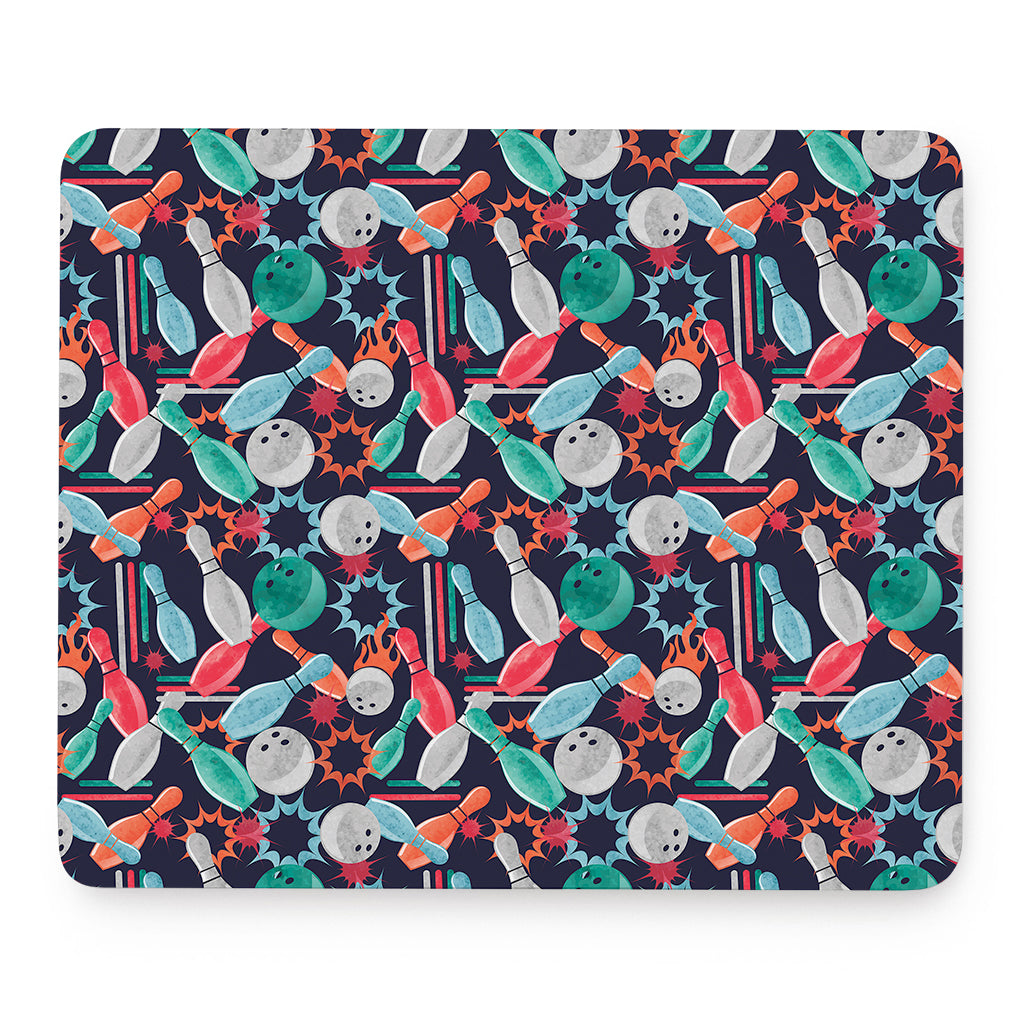 Watercolor Bowling Theme Pattern Print Mouse Pad