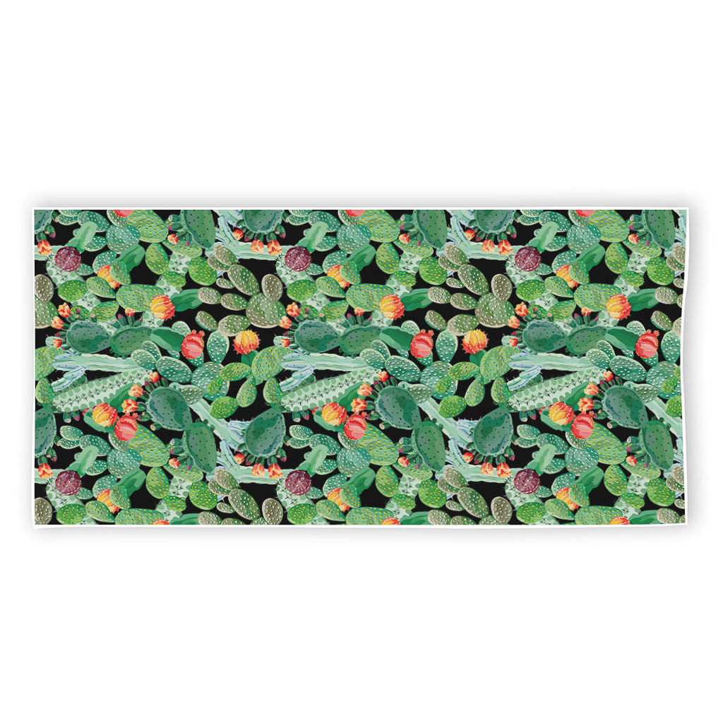 Watercolor Cactus Plant Print Beach Towel